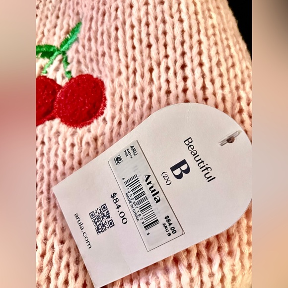 ARULA Pink Cherry Oversized Cardigan Sweater SIZE B = 2X = 18/20 **NWT** - Picture 4 of 10